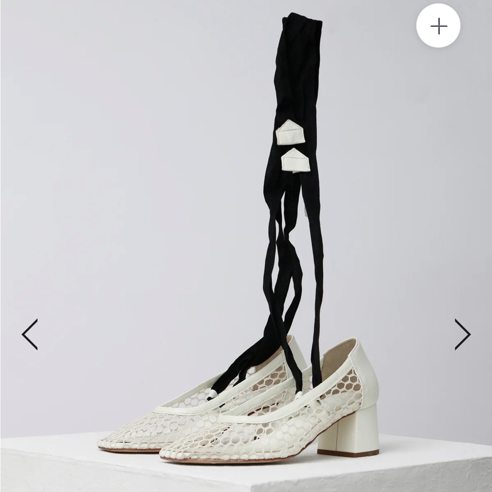 BALLES
White Mesh Pumps with Ankle Straps